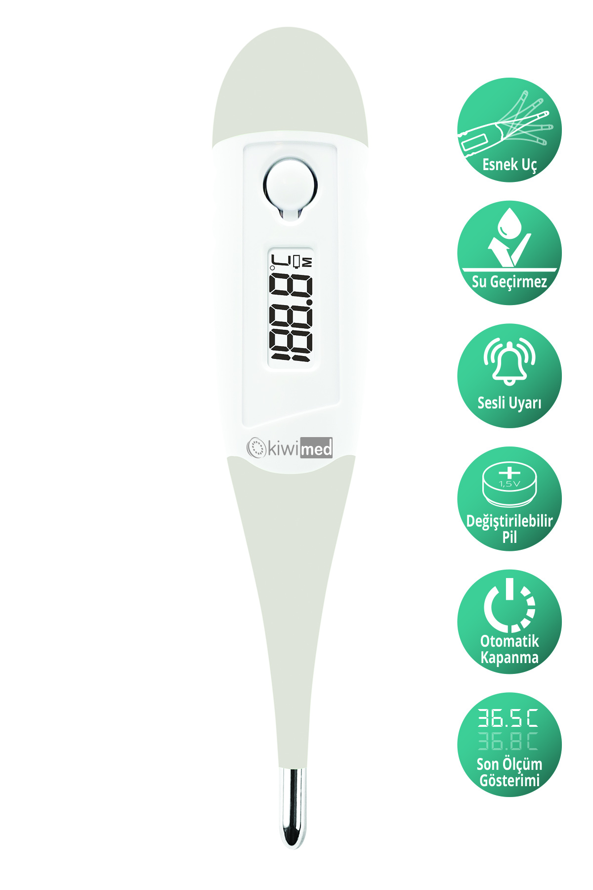 KIWI MED KDT-6820 DİJİTAL ATEŞ ÖLÇER BEYAZ