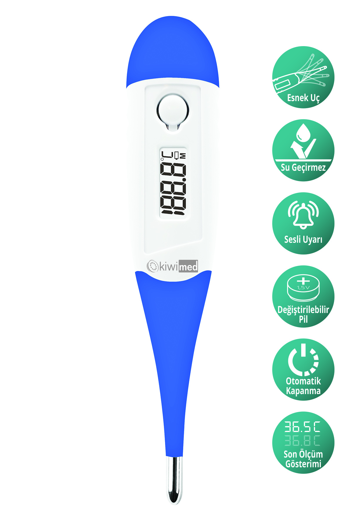 KIWI MED KDT-6820 DİJİTAL ATEŞ ÖLÇER MAVİ